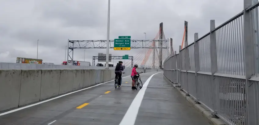 Kosciuszko Bridge, pedestrian, bike path, opening day, Vitali Ogorodnikov