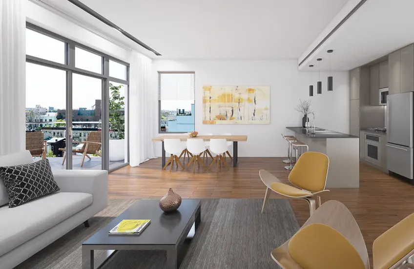 Rendering of a Penthouse Living Room; Town