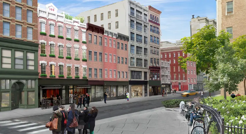 Rendering of 147-149 Grand Street and new park via Empire Capital Holdings