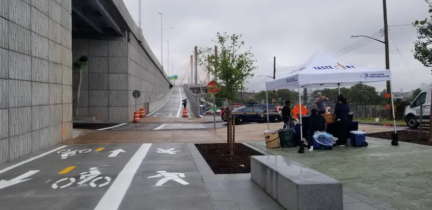 Kosciuszko Bridge, pedestrian, bike path, opening day, Vitali Ogorodnikov