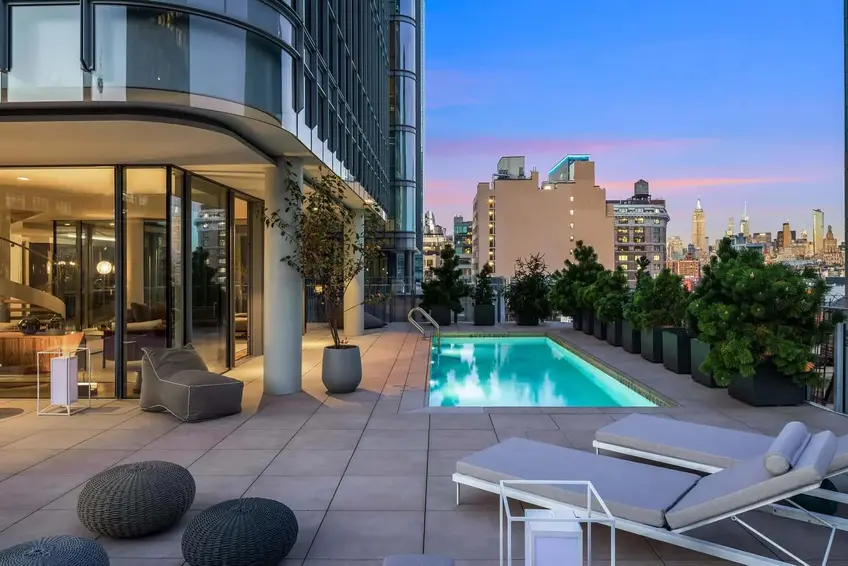 Private pool at 565 Broome Soho #S16A, the top contract of the past week (Douglas Elliman)