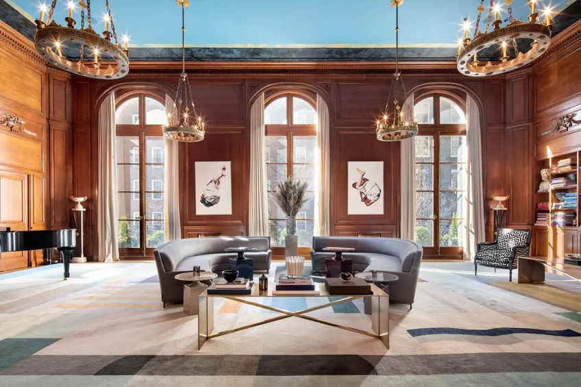 Some apartments could fit in this living room. (3 East 95th Street via Sotheby's International Realty)