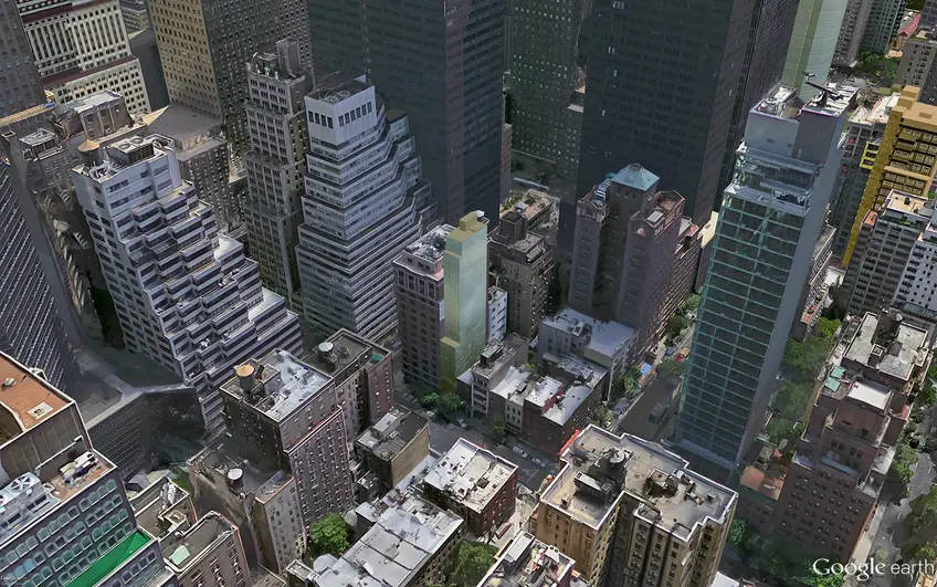 Google Earth rendering showing location of 347 Lexington Avenue (CityRealty)