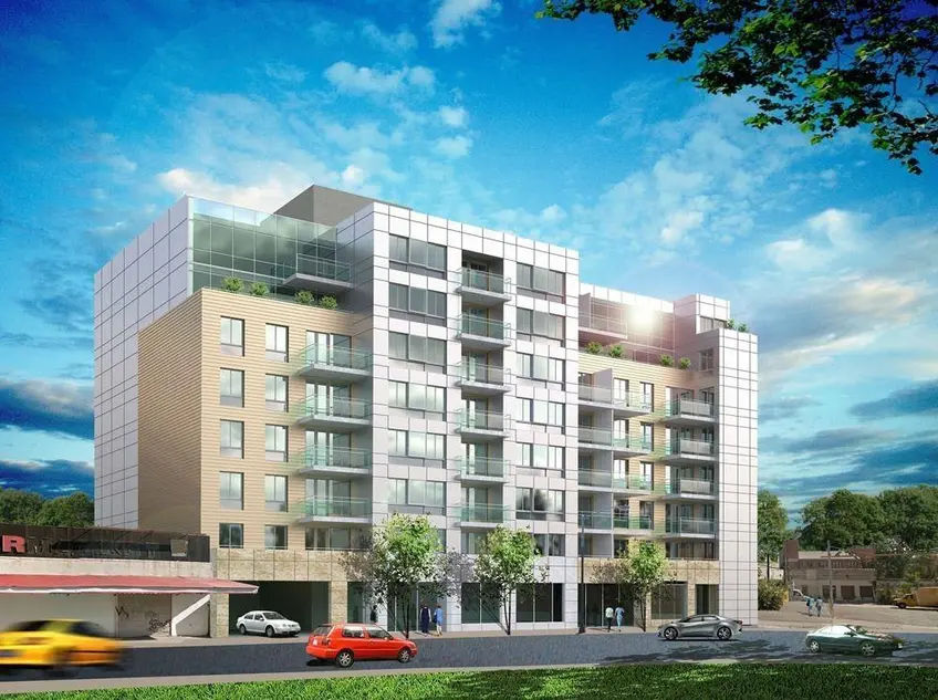 Renderings of one of the two towers of Elmhurst Terrace (Images via Corcoran Group)
