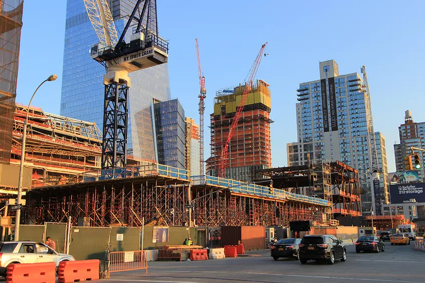 530 West 30th Street (background-center) has officially topped off its 33 residential floors
