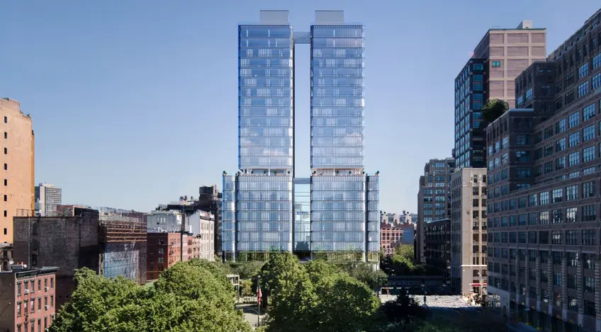 Renzo Piano's first NYC residential project at 565 Broome Street; Douglas Elliman