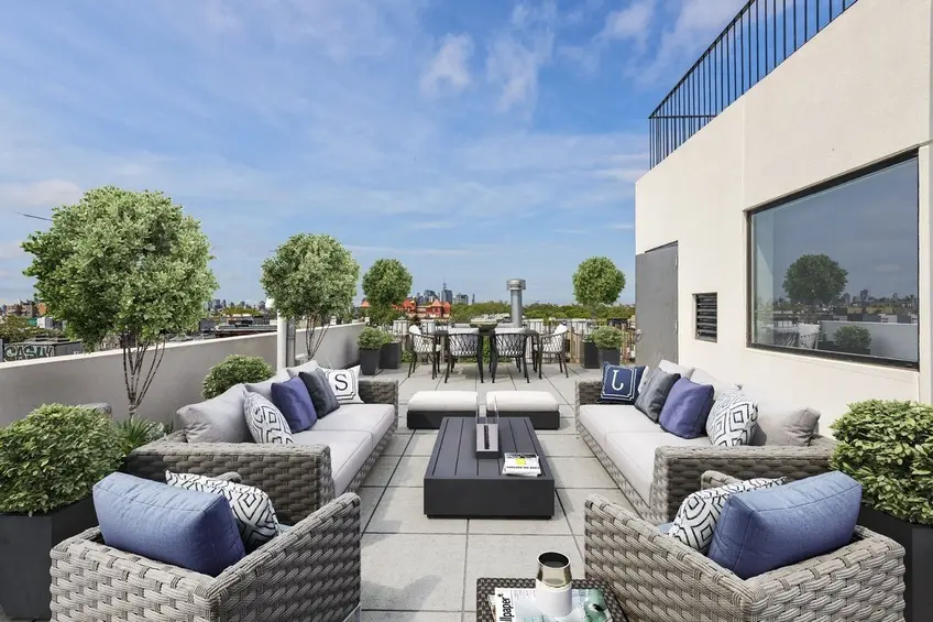 Common roof deck at 20 Hausman Street (All listing photos via Nest Seekers)