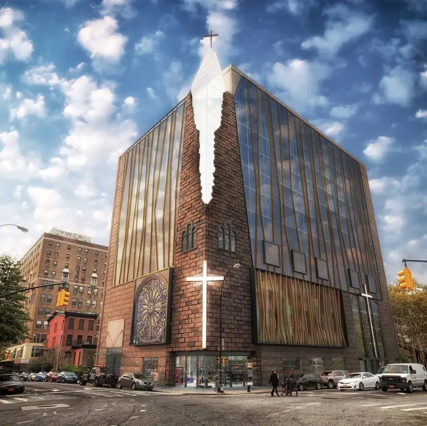 GWA Architects' feaibility study design for the redevelopment of the Baptist Temple Sanctuary in Boerum Hill (GHW Architects)
