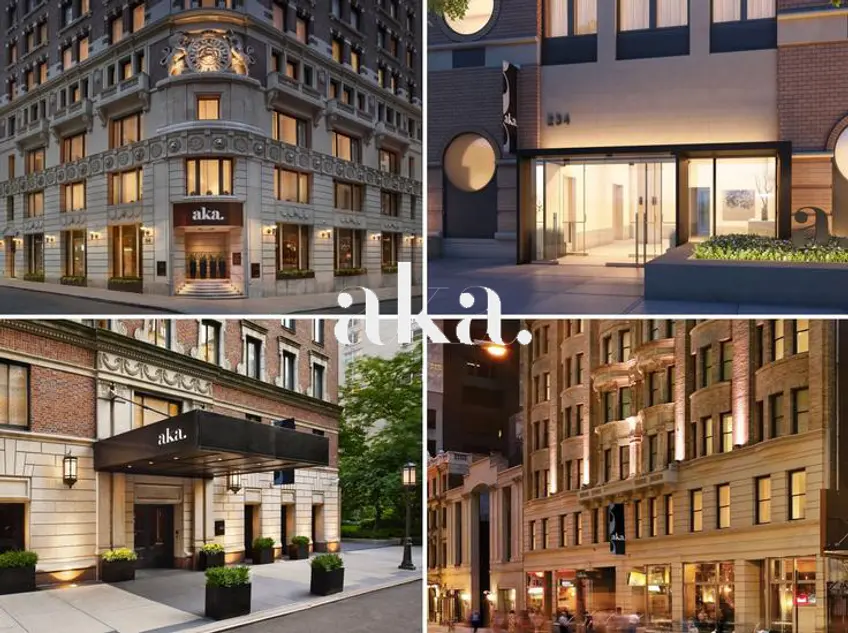 Image (L to R): AKA Wall Street, AKA United Nations, AKA Sutton Place and AKA Times Square (All images via AKA)