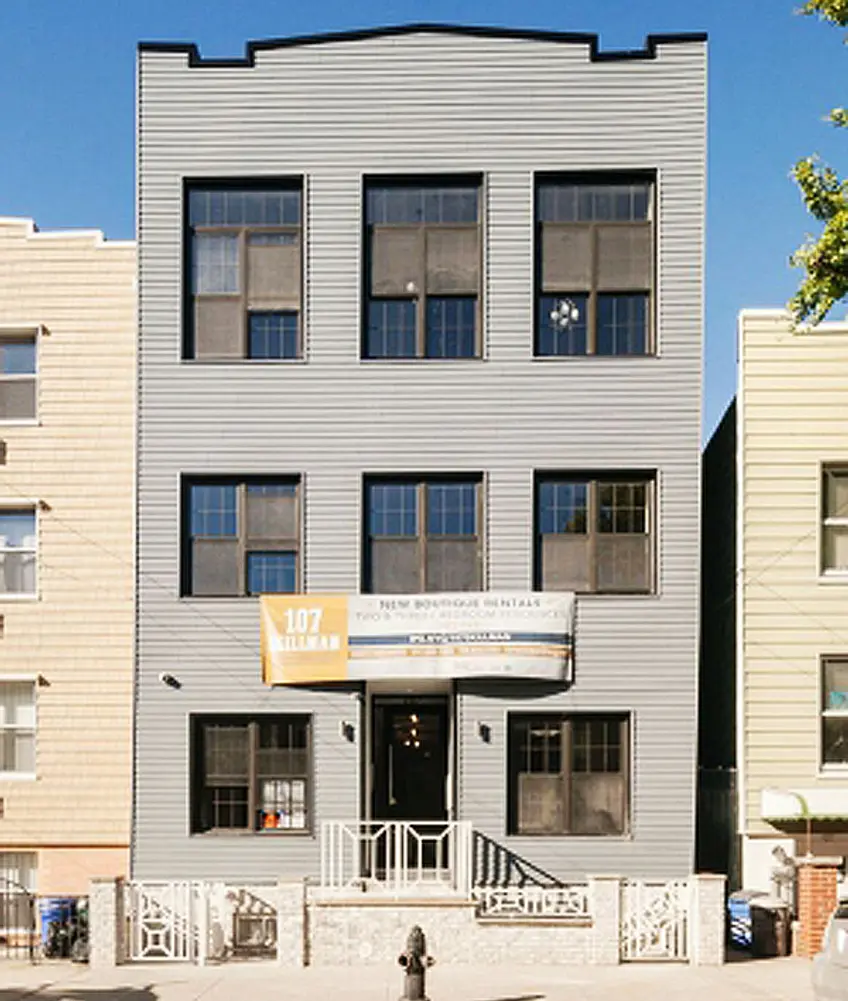 107 Skillman stands as a rental conversion development in East Williamsburg, now with six two- and three-bedroom units.