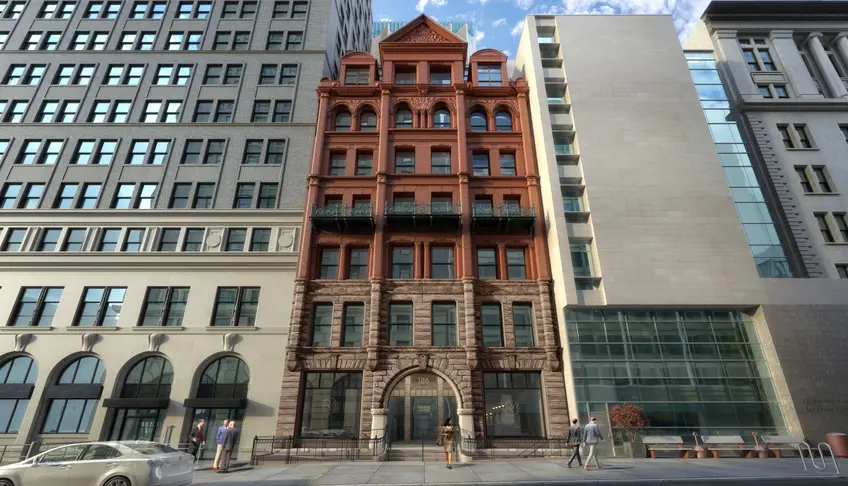 Restored facade and rebuilt floors enevisioned for 186 Remsen Street in Downtown Brooklyn (HOK via NYC Landmarks Preservation Commission)