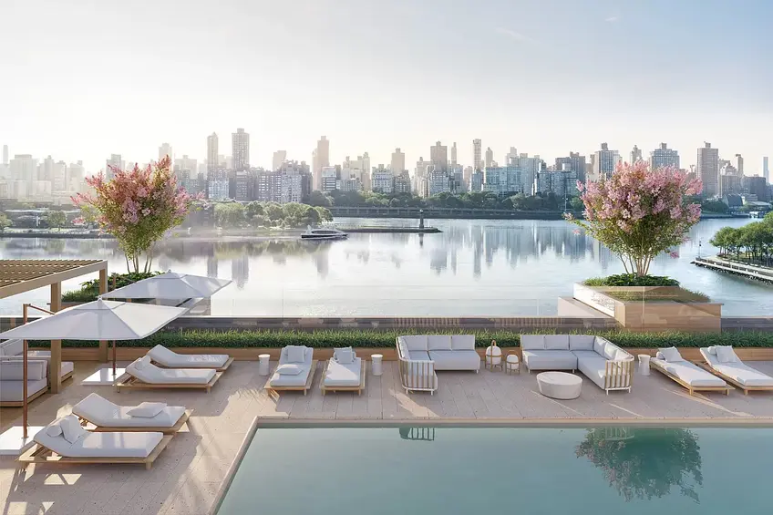 Astoria West's rooftop pool is offset by a backdrop of beautiful city views