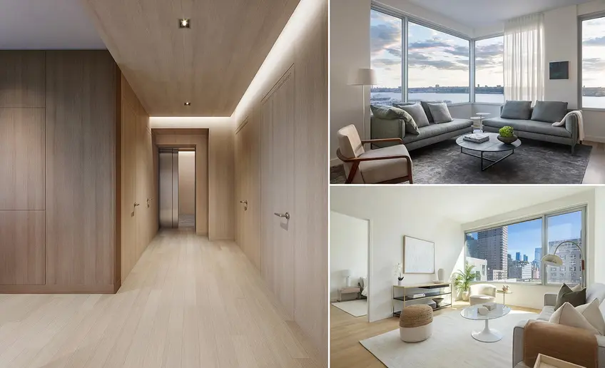Many residences at the newly-opened condo 611 West 56th Street have direct elevator access (Corcoran)