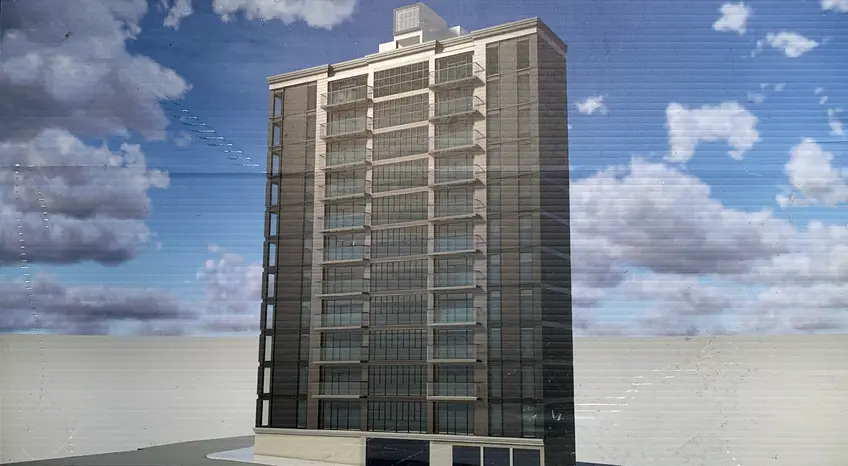 Rendering of 167 Willoughby Street posted at the site 