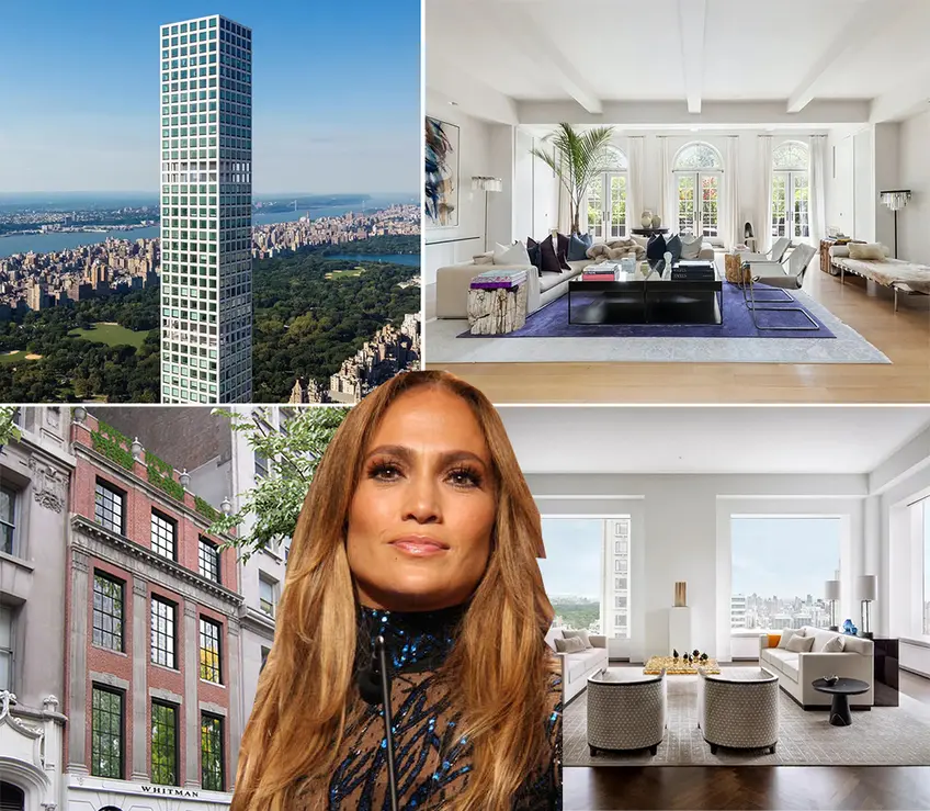 Homes in The Whitman Mansion and 432 Park Avenue linked to Jennifer Lopez accounted for two of Manhattan's top sales