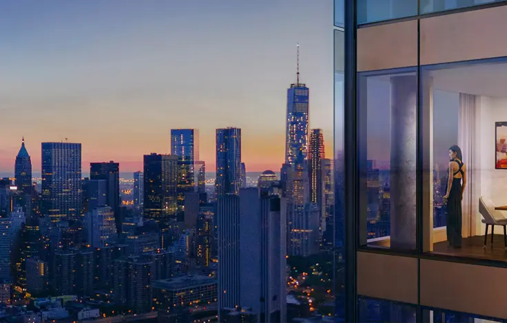 One Manhattan Square - Exterior Window - Night View