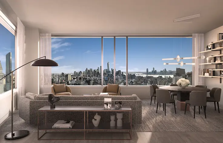The Ritz-Carlton Residences | Unit Iiving Room with View of Skyline