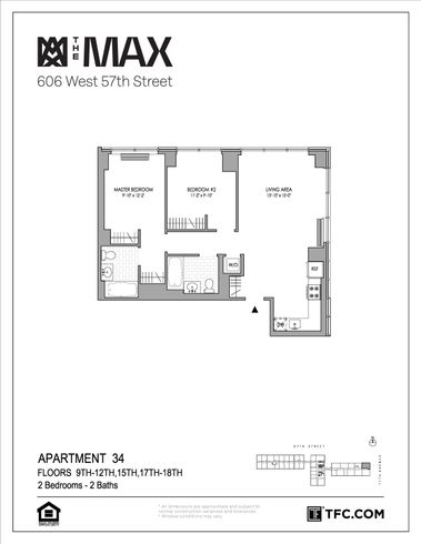 The Max 606 West 57th Street Unit 1234 2 Bed Apt For Rent For 4 900 Cityrealty