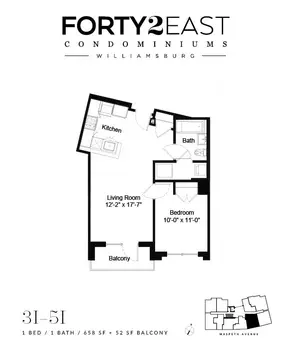 Forty2East Condominiums, 42 Maspeth Avenue, #3I