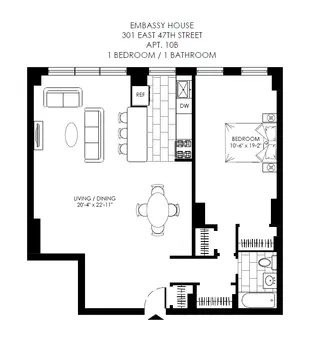 Embassy House, 301 East 47th Street, #10B