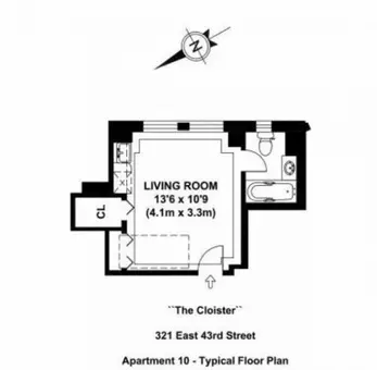 The Cloister, 321 East 43rd Street, #410