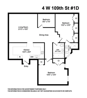 The Parkside, 4 West 109th Street, #1D