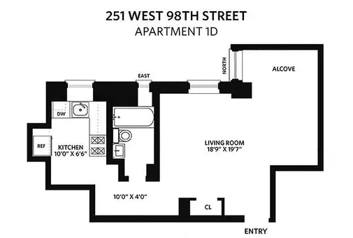 The Andrew, 251 West 98th Street, #1D