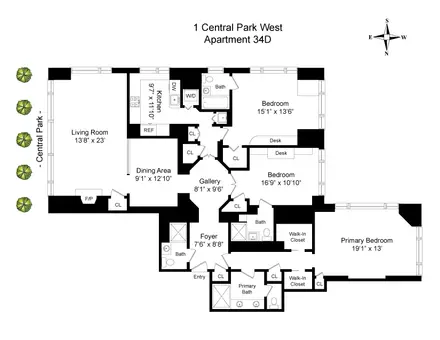 1 Central Park West, #34D