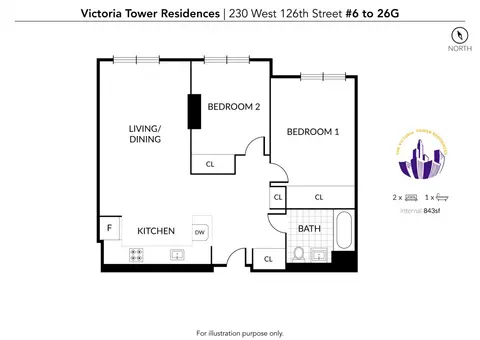 Victoria Tower Residences, 228 West 126th Street, #21G