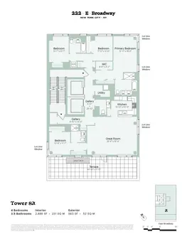 222 LES Tower + Lofts, 222 East Broadway, #8A