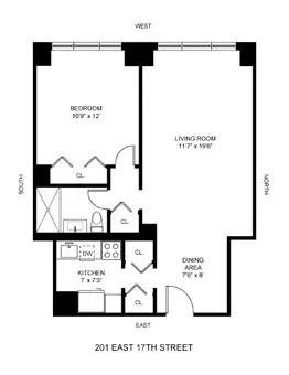 Park Towers, 201 East 17th Street, #17E