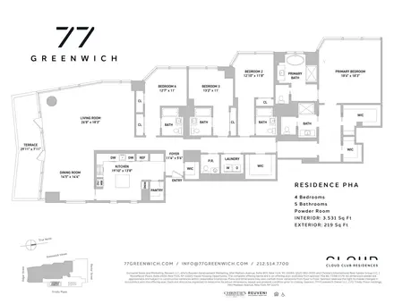 77 Greenwich Street, #PH