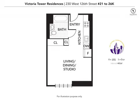 Victoria Tower Residences, 228 West 126th Street, #26K