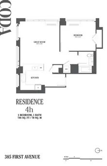 Coda Condominium, 385 First Avenue, #4H