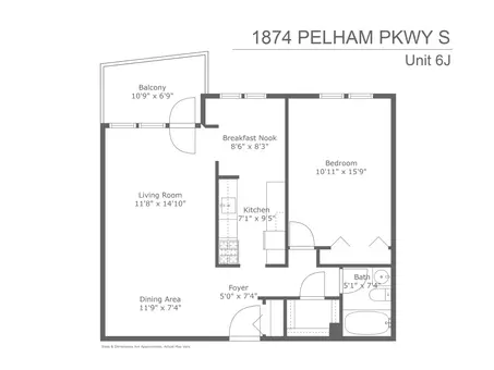 1874 Pelham Parkway South, #6J