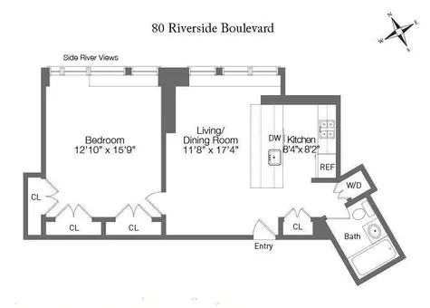 The Rushmore, 80 Riverside Boulevard, #6D