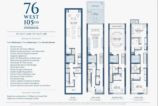 The Pearl Townhome, 76 West 105th Street, TH