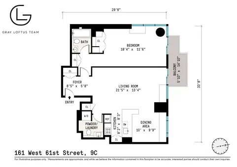 The Alfred, 161 West 61st Street, #9C