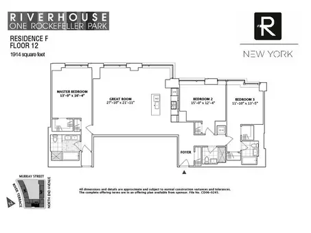 Riverhouse - One Rockefeller Park, 2 River Terrace, #12GF