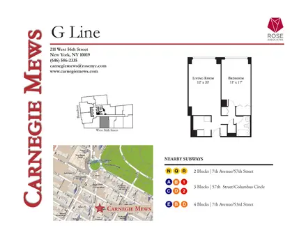 Carnegie Mews, 211 West 56th Street, #G17