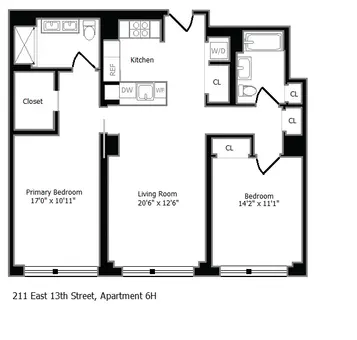 The Jefferson, 211 East 13th Street, #6H