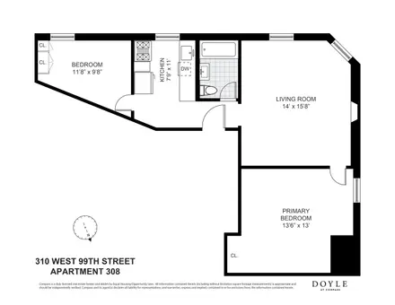 The Buckingham Court, 310 West 99th Street, #308