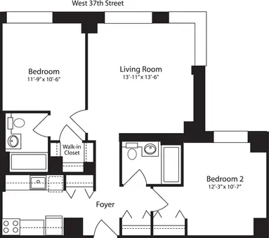 Hudson Crossing, 400 West 37th Street, #12R