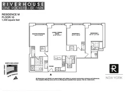 Riverhouse - One Rockefeller Park, 2 River Terrace, #10M