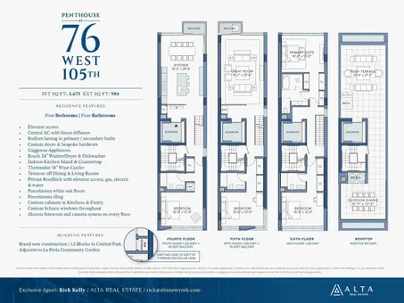 The Pearl Townhome, 76 West 105th Street, #PH