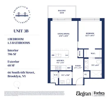 Bridgeview 66, 66 South 6th Street, #3B