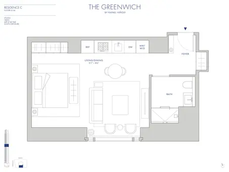 The Greenwich by Rafael Vinoly, 125 Greenwich Street, #62C