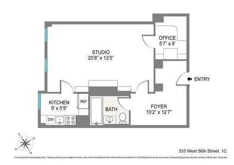 The Parc Vendome, 333 West 56th Street, #1C