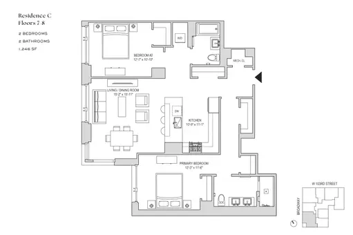 The Rockwell, 218 West 103rd Street, #7C