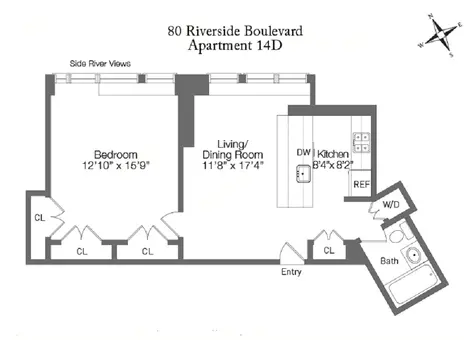 The Rushmore, 80 Riverside Boulevard, #14D